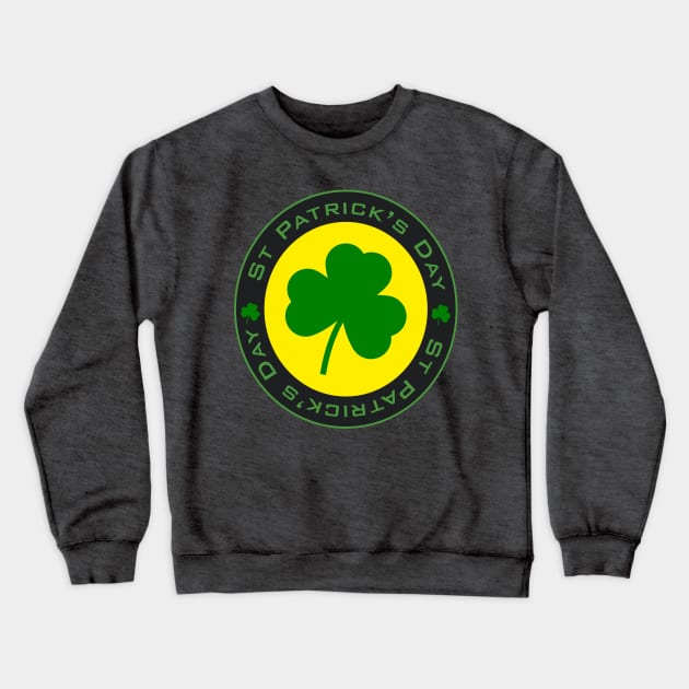 St Patrick's Day Shamrock circular design Crewneck Sweatshirt by AJ techDesigns